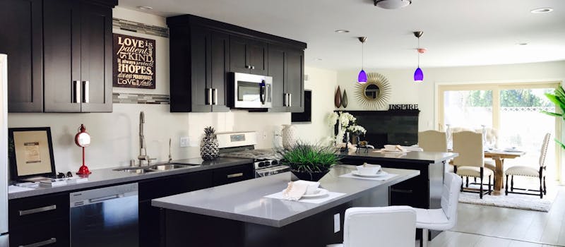 Modern kitchen with countertop edge detail